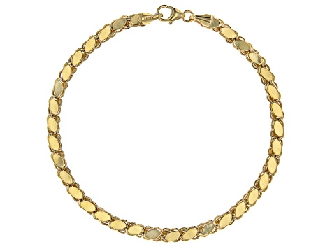 10k Yellow Gold High Polish 3.9mm Oval Disc Link Bracelet