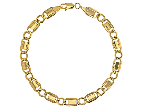 10k Yellow Gold 5.6mm 1+1 Link Bracelet - AU2024 | JTV.com