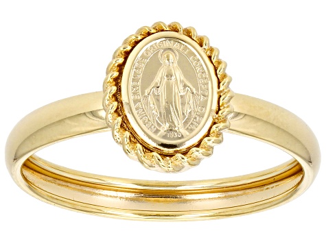 14k Yellow Gold Holy Mary Ring