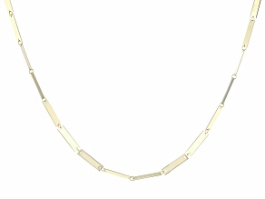 10k Yellow Gold Bar Link 18 Inch Necklace
