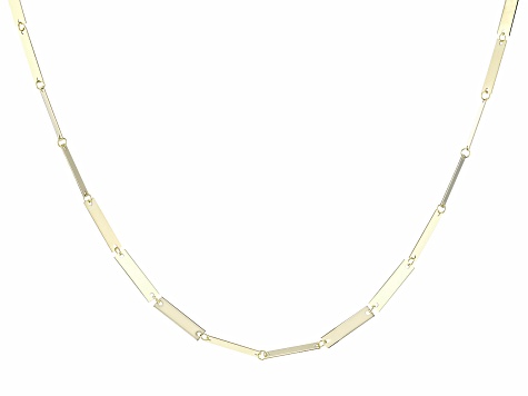 10k Yellow Gold Bar Link 20 Inch Necklace