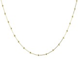 10k Yellow Gold Bead Station Rolo Link 18 Inch Toggle Necklace