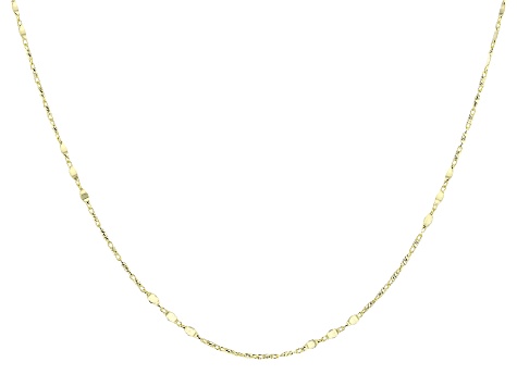 10k Yellow Gold Solid Valentino Station 18 Inch Necklace