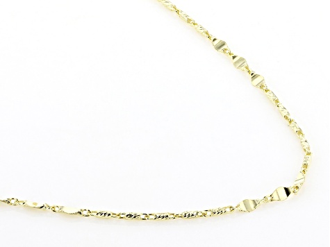 10k Yellow Gold Solid Valentino Station 18 Inch Necklace