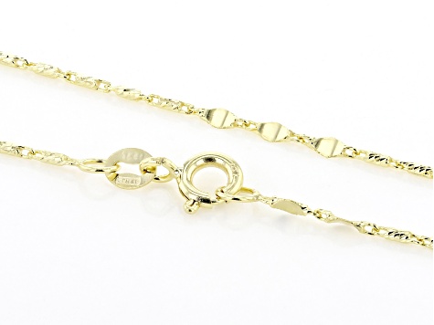 10k Yellow Gold Solid Valentino Station 20 Inch Necklace