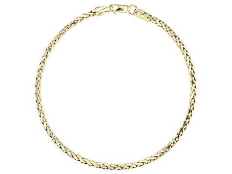 10k Yellow Gold Diamond-Cut Wheat Link Bracelet