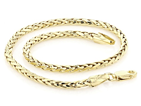 10k Yellow Gold Diamond-Cut Wheat Link Bracelet