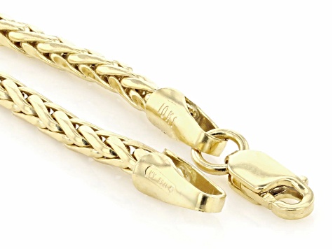 10k Yellow Gold Diamond-Cut Wheat Link Bracelet