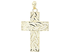 10k Yellow Gold Braided Design Cross Pendant