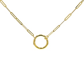 10k Yellow Gold 1.9mm Paperclip 18 Inch Chain With Hinged Circle Closure