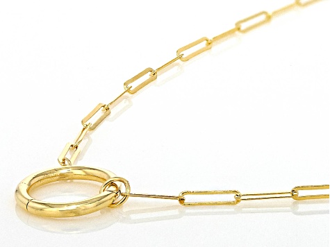 10k Yellow Gold 1.9mm Paperclip 18 Inch Chain With Hinged Circle Closure