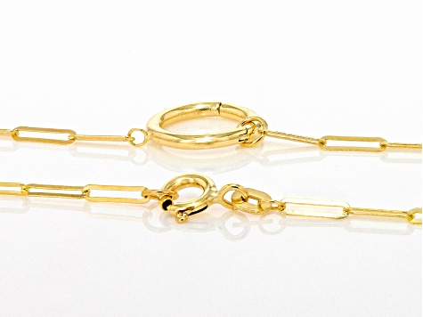 10k Yellow Gold 1.9mm Paperclip 18 Inch Chain With Hinged Circle Closure