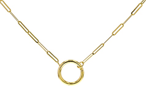 10k Yellow Gold 1.9mm Paperclip 20 Inch Chain With Hinged Circle Closure