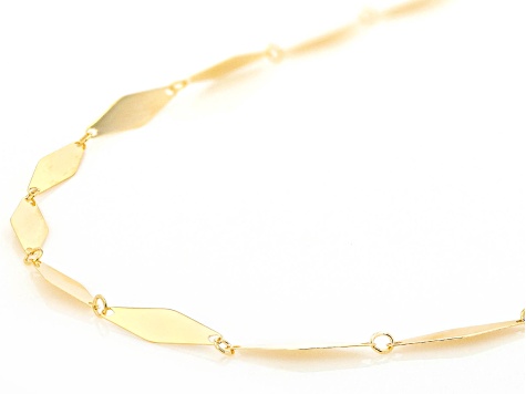 10k Yellow Gold 3.2mm Kite Shaped Link 18 Inch Chain