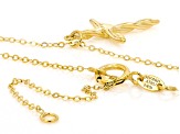 10k Yellow Gold Twisted Cross Pendant Rolo Link 20 Inch Necklace