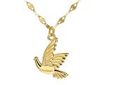 10k Yellow Gold Dove Pendant Mirror Link 20 Inch Necklace