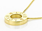 10k Yellow Gold Sliding Reversible Love Circle Pendant Box Link 20 Inch Necklace