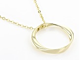 10k Yellow Gold Ribbon Circle Pendant 20 Inch Necklace