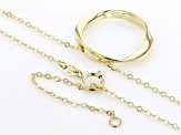 10k Yellow Gold Ribbon Circle Pendant 20 Inch Necklace