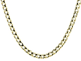 10k Yellow Gold 4.5mm High Polished Curb 20 Inch Chain