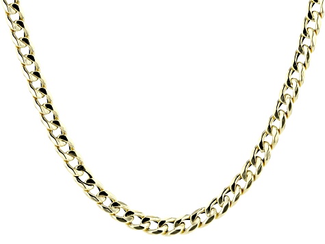 10k Yellow Gold 4.5mm High Polished Curb 20 Inch Chain - AU2057B | JTV.com