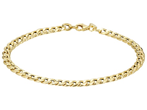 10k Yellow Gold 4.5mm High Polished Curb Link Bracelet