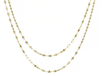Picture of 10k Yellow Gold 18 & 20 Inch 1.5mm Mirror Link Chain Set of 2