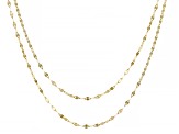 10k Yellow Gold 18 & 20 Inch 1.5mm Mirror Link Chain Set of 2