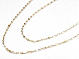 10k Yellow Gold 18 & 20 Inch 1.5mm Mirror Link Chain Set of 2