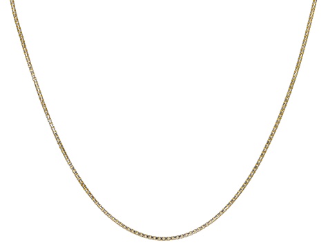 10k Yellow Gold & Rhodium Over 10k Yellow Gold Adjustable 22 Inch 1mm Round Box Chain