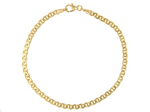 10k Yellow Gold 3mm Solid Mariner Link Bracelet
