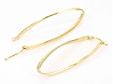 10k Yellow Gold 1 9/16" Diamond-Cut Oval Hoop Earrings