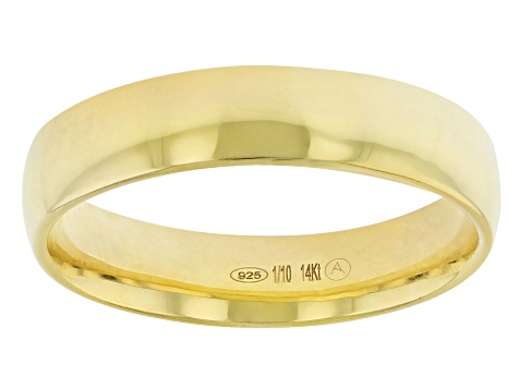 Splendido Oro™ Divino 14k Yellow Gold With a Sterling Silver Core 4.3mm Band Ring