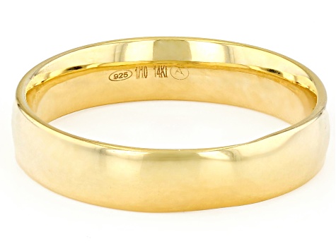 Splendido Oro™ Divino 14k Yellow Gold With a Sterling Silver Core 4.3mm Band Ring