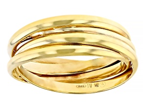 Splendido Oro™ Divino 14k Yellow Gold With a Sterling Silver Core Crossover Band Ring
