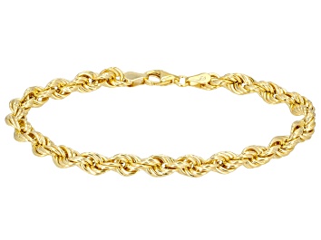 Picture of Splendido Oro™ Divino 14k Yellow Gold With a Sterling Silver Core 5.8mm Rope Link Bracelet