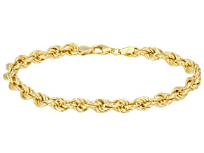 Splendido Oro™ Divino 14k Yellow Gold With a Sterling Silver Core 5.8mm Rope Link Bracelet