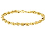Splendido Oro™ Divino 14k Yellow Gold With a Sterling Silver Core 5.8mm Rope Link Bracelet