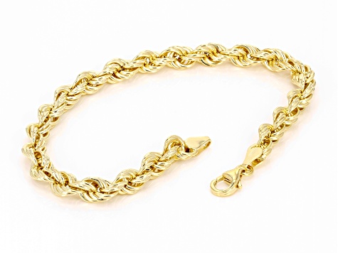 Splendido Oro™ Divino 14k Yellow Gold With a Sterling Silver Core 5.8mm Rope Link Bracelet