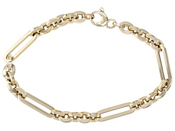 Picture of 10k Yellow Gold Figaro Paperclip Link Bracelet