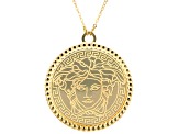 10k Yellow Gold Medusa Design Pendant Cable Link 18 Inch Necklace