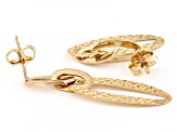 14k Yellow Gold Diamond-Cut Oval Link Dangle Earrings