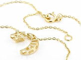 10k Yellow Gold Moon & Star 20 Inch Necklace