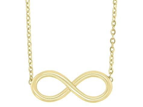 10k Yellow Gold Infinity Pendant 18 Inch Necklace