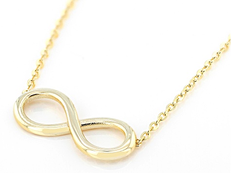 10k Yellow Gold Infinity Pendant 18 Inch Necklace