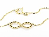 10k Yellow Gold Infinity Pendant 18 Inch Necklace