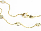 10k Yellow Gold Diamond-Cut Disc Station Rolo Link 18 Inch Necklace