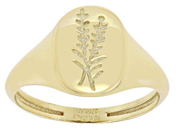 Picture of 10k Yellow Gold Olive Branch Signet Ring