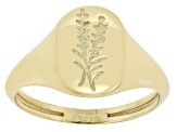 10k Yellow Gold Olive Branch Signet Ring