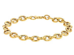 10k Yellow Gold 7mm Rolo Link Bracelet